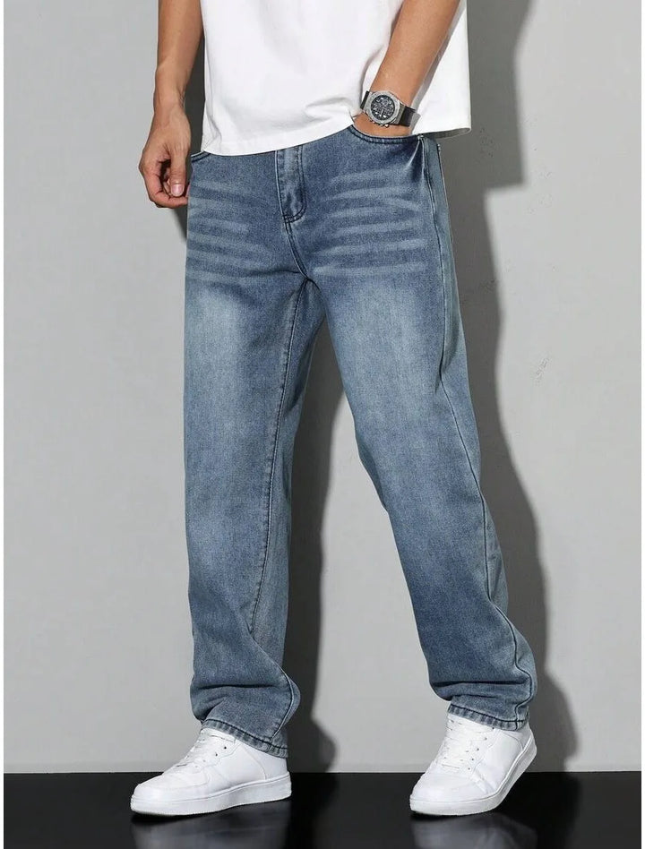 Brewster Casual Men's Jeans - Color:Cyan blue;Size:XS