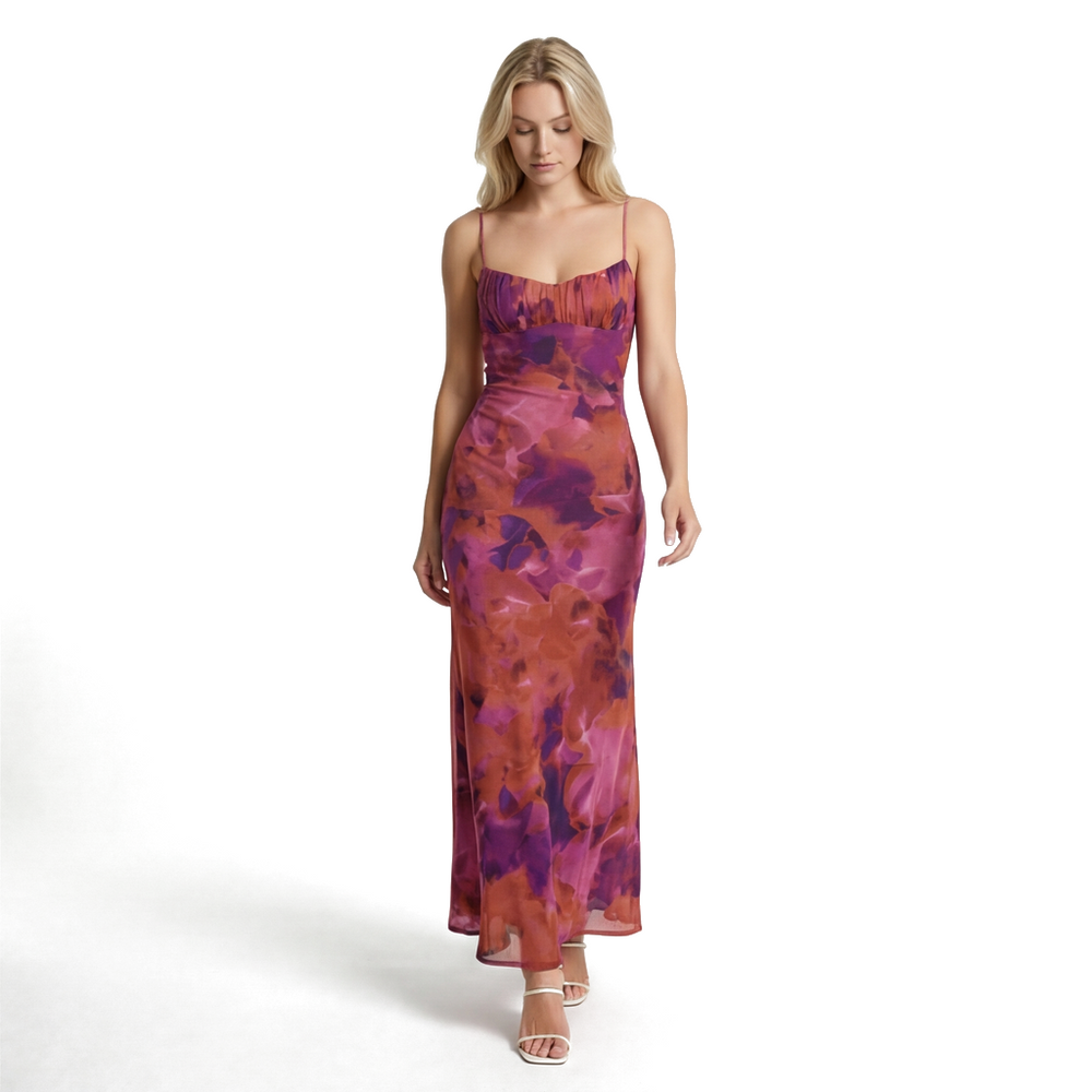 Brick Red Sienna Miller Tie-Dye Dress 2
