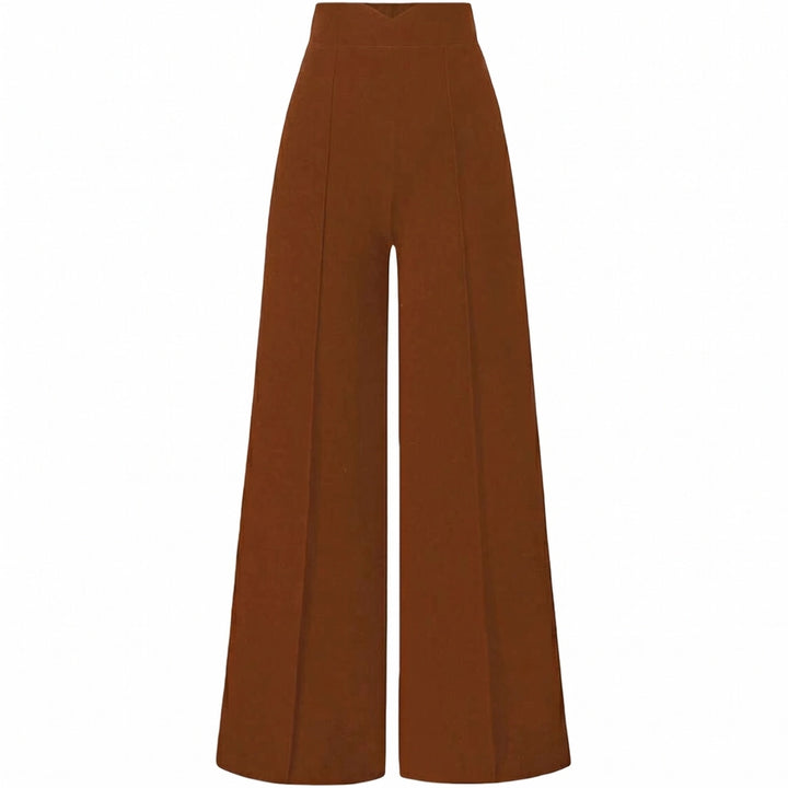 Bridget High-Waist Trousers - Color:Brown;Size:XS