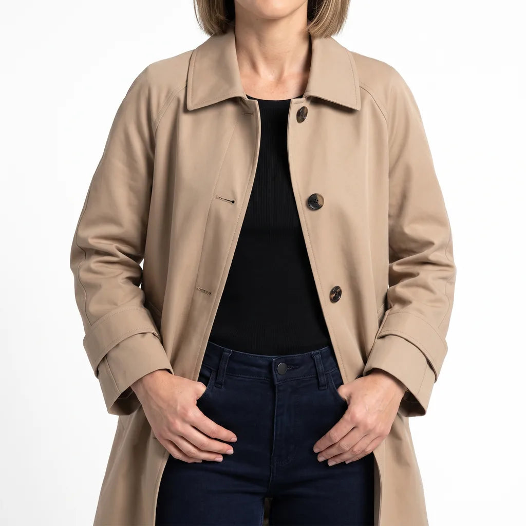 Women's Beige Bridget | Women's Cropped Fall Trench Coat