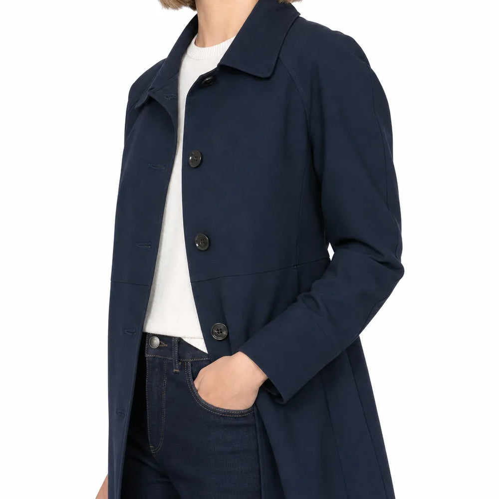 Women's Blue Caldwell Straight Trench Coat
