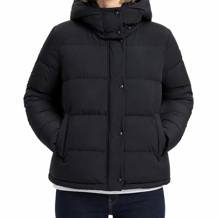 Brielle Hooded Puffer Jacket - Color:Black;Size:XS