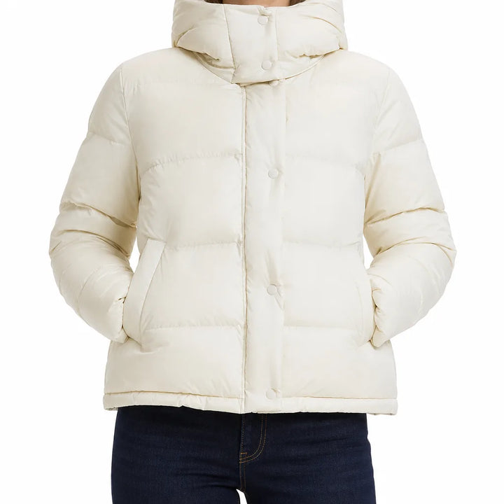 Brielle Hooded Puffer Jacket - Color:White;Size:XS