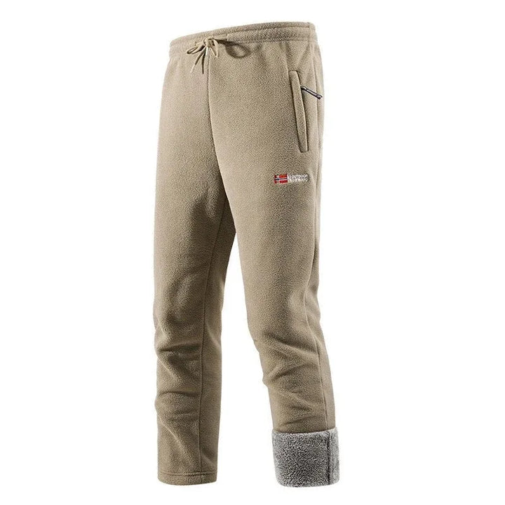 Briggs | Men's Sherpa Lined Thermal Sweatpants - Color:Khaki;Size:XS