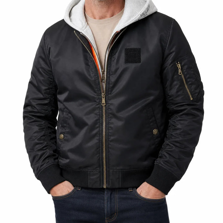 Men's Black Doyle Padded Bomber Jacket