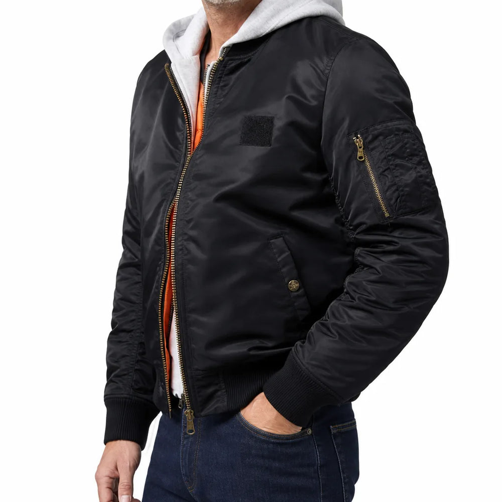 Men's Black Doyle Padded Bomber Jacket