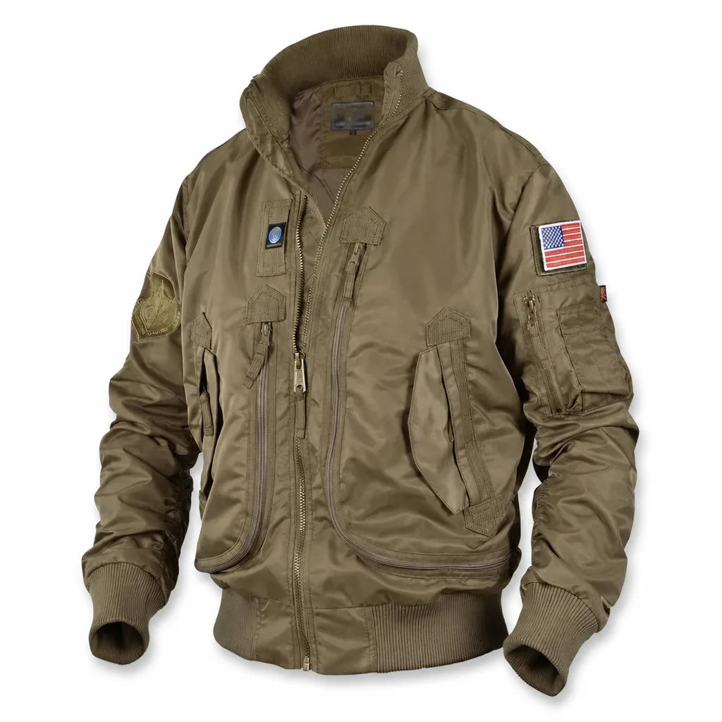 Bronson Flight Bomber Jacket - Color:Beige;Size:XS