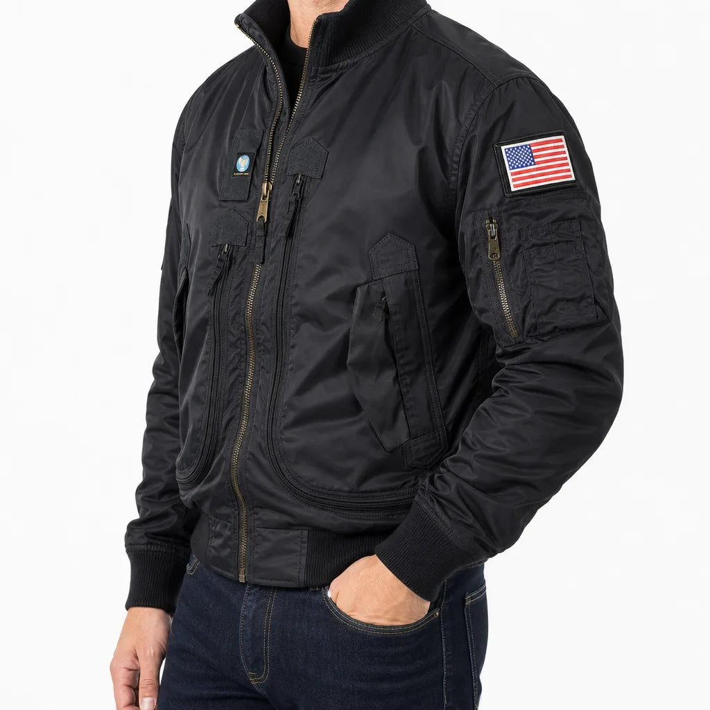 Men's Black Carmichael Flight Bomber Jacket