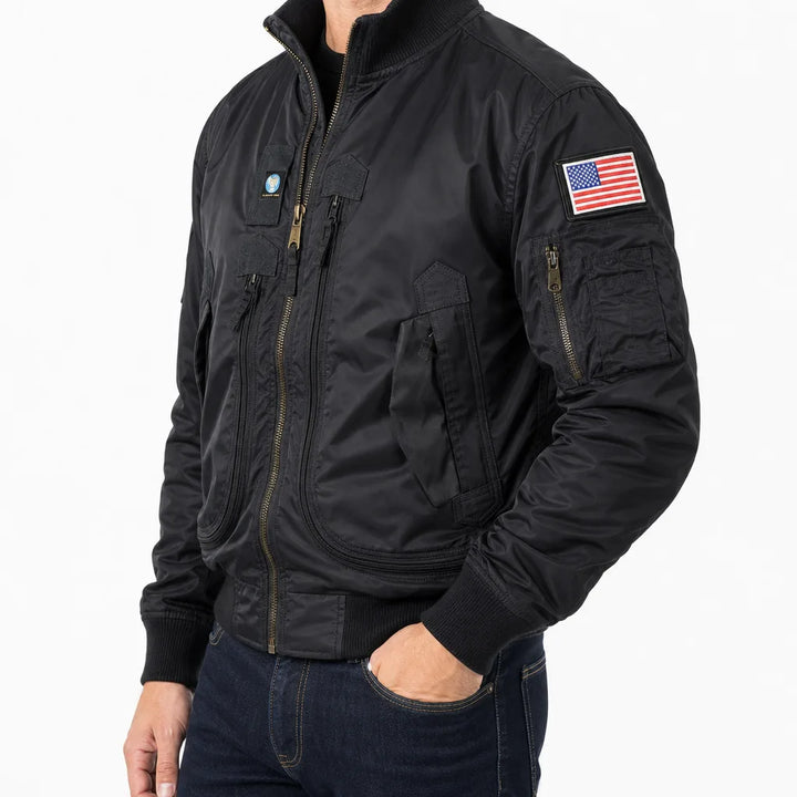 Men's Black Carmichael Flight Bomber Jacket