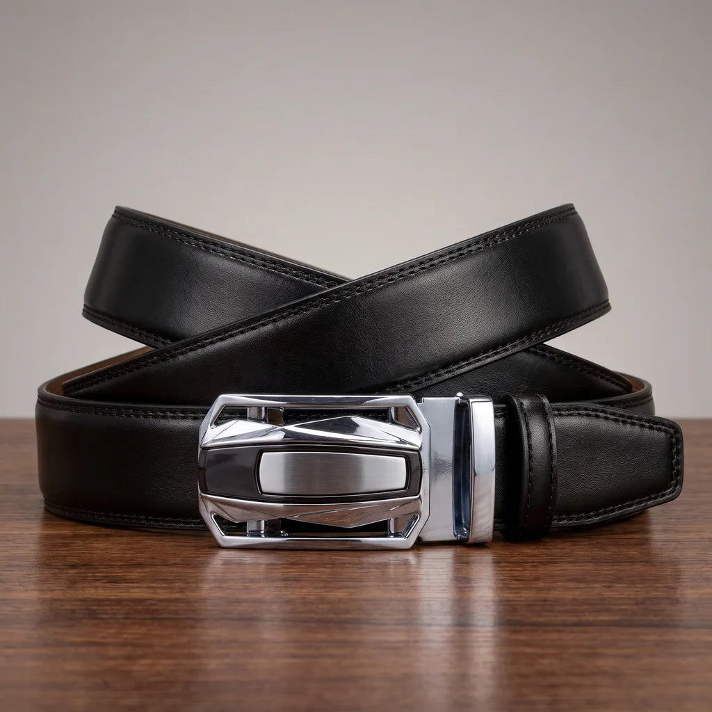 Bronson | Men's Belts - Color:Gunmetal Buckle/ Black Belt