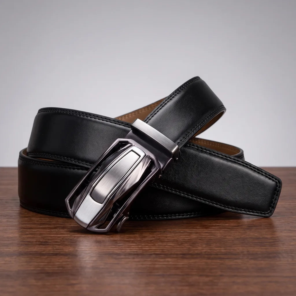 Bronson | Men's Belts - Color:Silver Buckle/ Black Belt