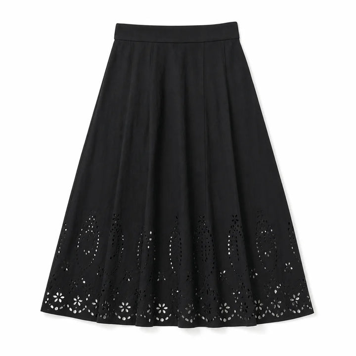 Brooke Midi Skirt - Color:Black;Size:M