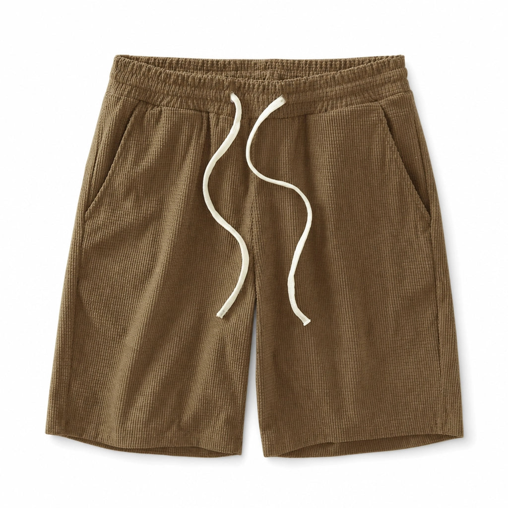 Caleb Waffle Knit Shorts - Color:Brown;Size:S