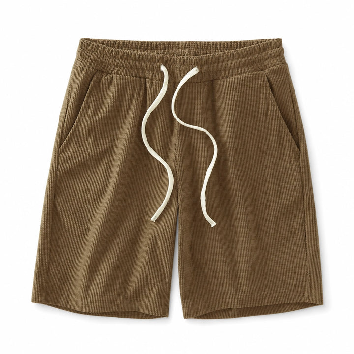 Caleb Waffle Knit Shorts - Color:Brown;Size:S