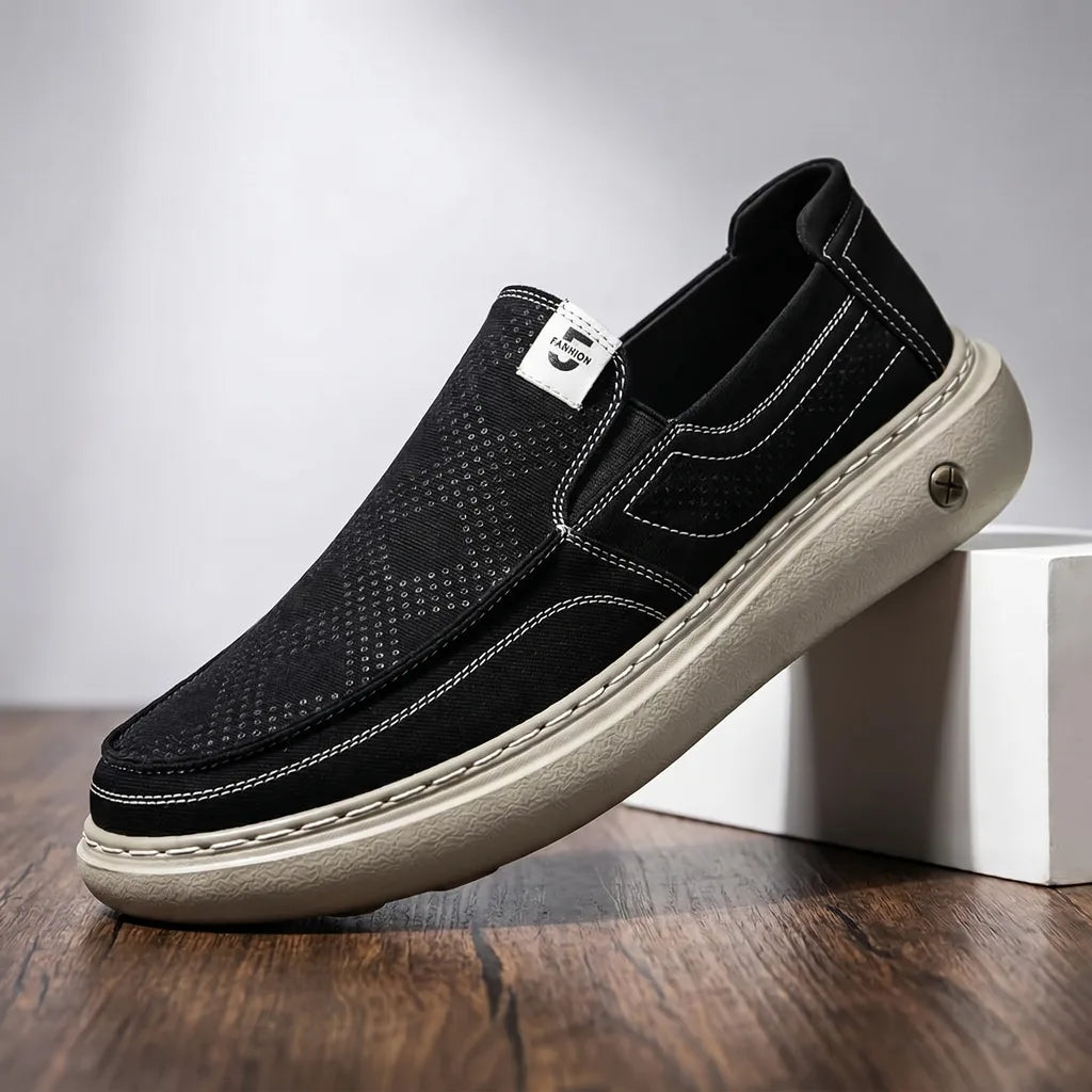 Black Tiernan Canvas Slip-On Loafers 2