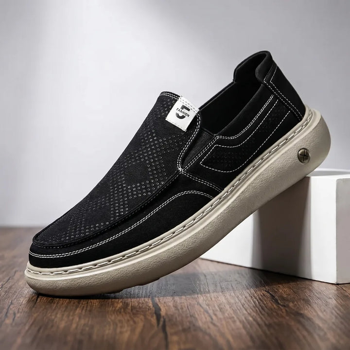 Black Tiernan Canvas Slip-On Loafers 2