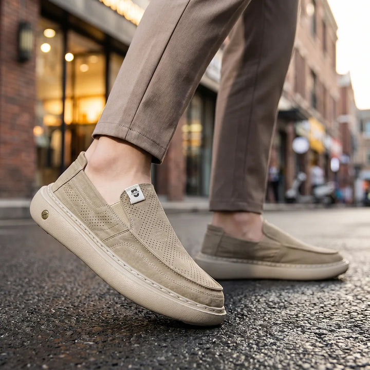 Khaki Tiernan Canvas Slip-On Loafers 2