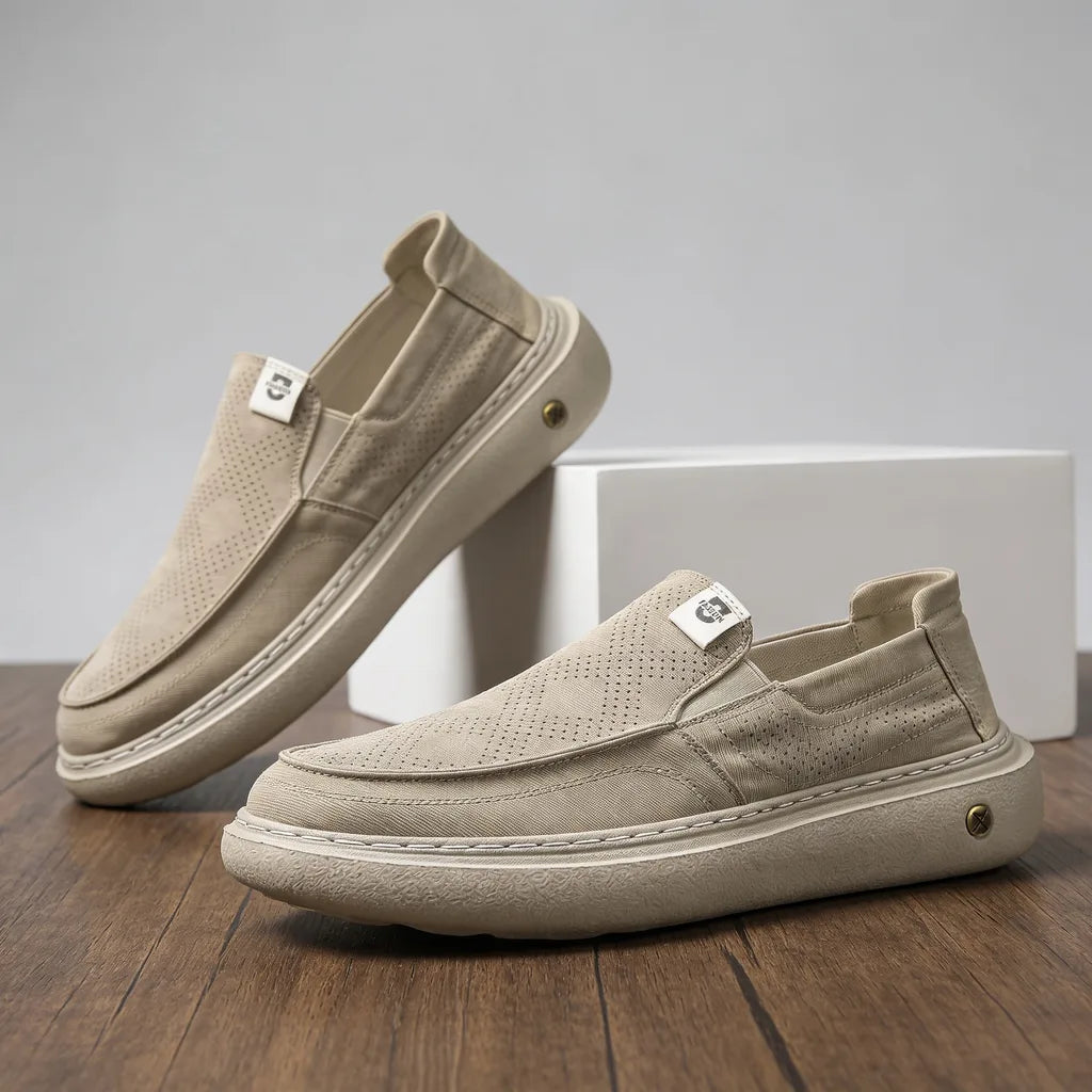 Bryan Slip-On Loafers - Color:Khaki;Size:39