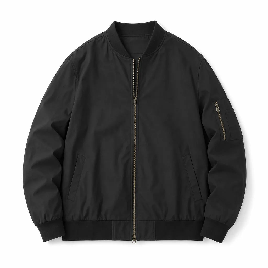 Burke Zip Baseball Jacket  - Color:Black;Size:S