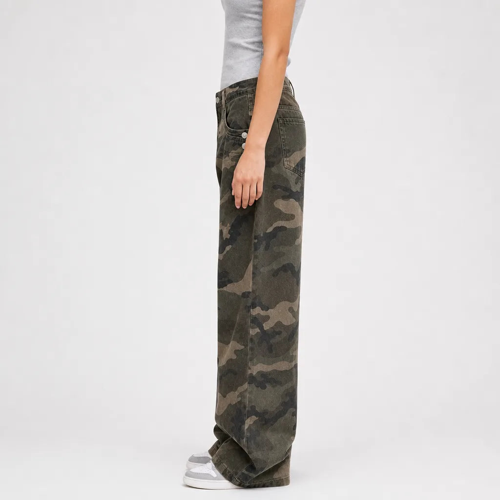 Women's Camo Burnett | Baggy Wide Leg Camo Pants