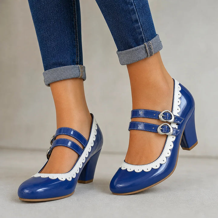 Burnett | Women's Orthopedic Mary Jane Heels - Color:Blue;Size:35