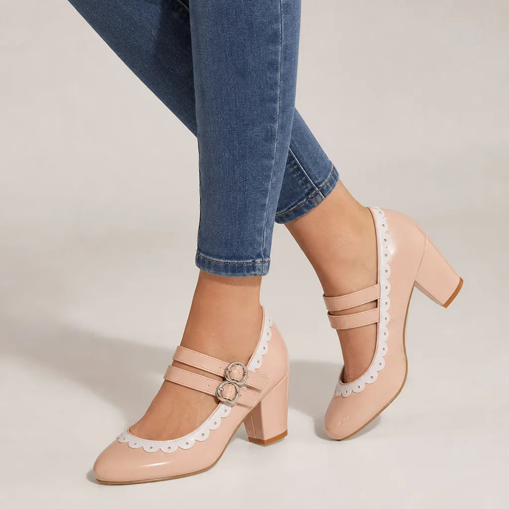 Burnett | Women's Orthopedic Mary Jane Heels - Color:Pink;Size:35