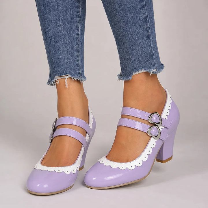 Burnett | Women's Orthopedic Mary Jane Heels - Color:Purple;Size:35