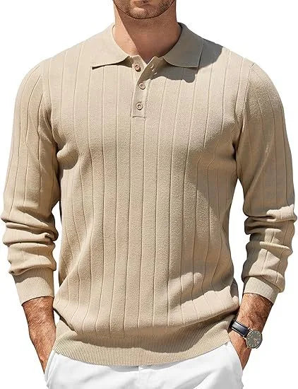 Byron  | Men's Ribbed Knit Sweater  - Size:XS;Color:Apricot