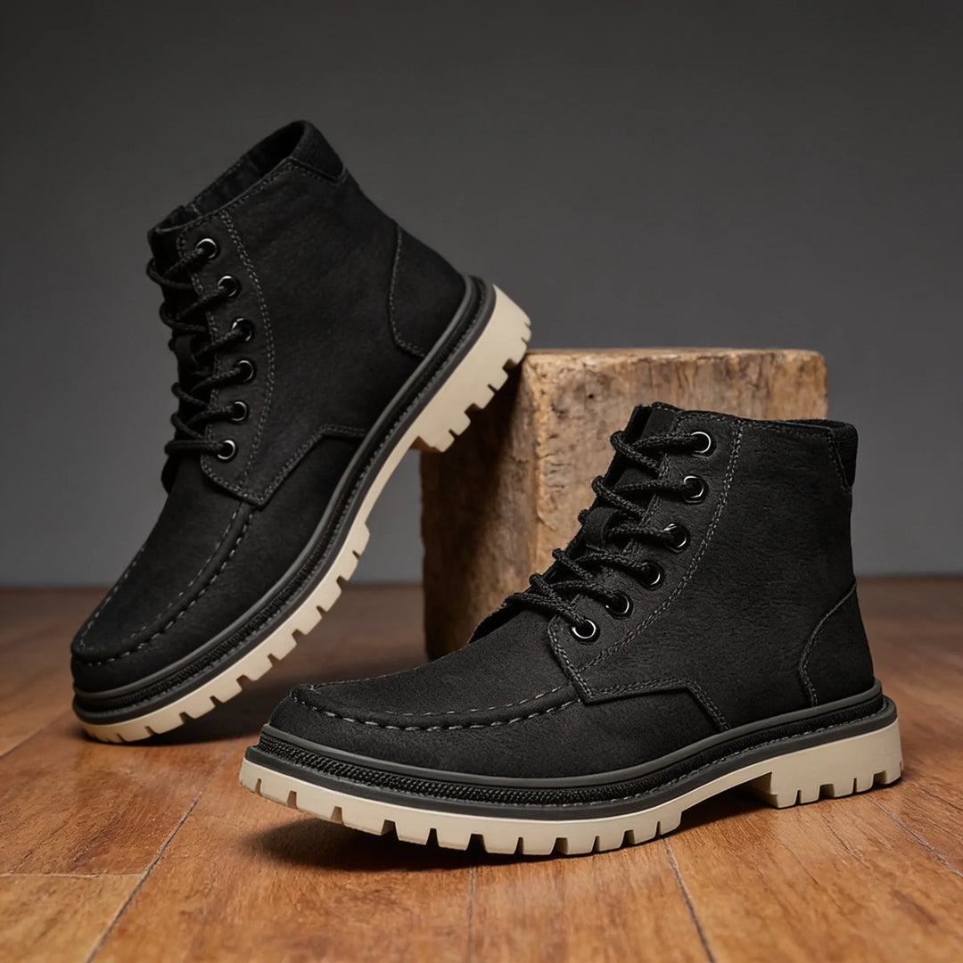 Caldwell | Men's Rugged Leather Work Boots - Color:Black;Size:39
