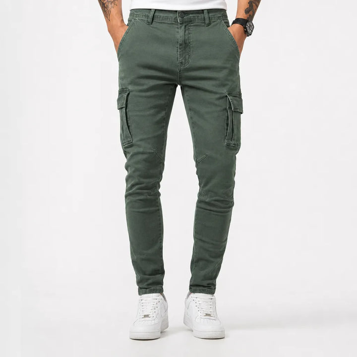 Callahan | Baggy Skinny Fit Wide Leg Jeans - Color:Green;Size:XXS