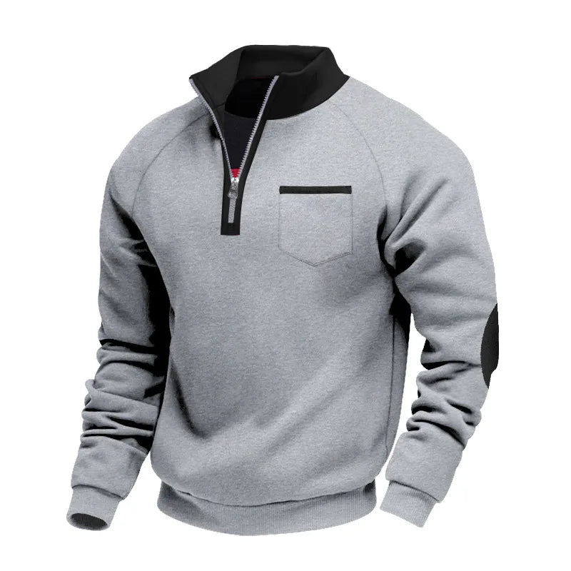 Callahan | Men's Quarter-Zip Sweater - Color:Light Grey;Size:XS