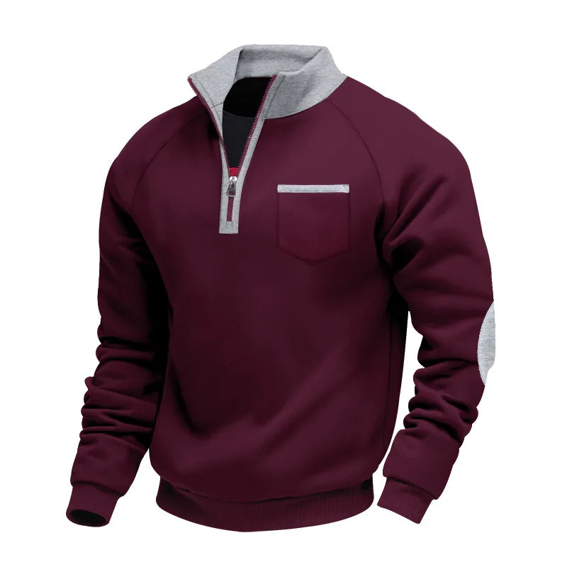 Callahan | Men's Quarter-Zip Sweater - Color:Wine Red;Size:XS