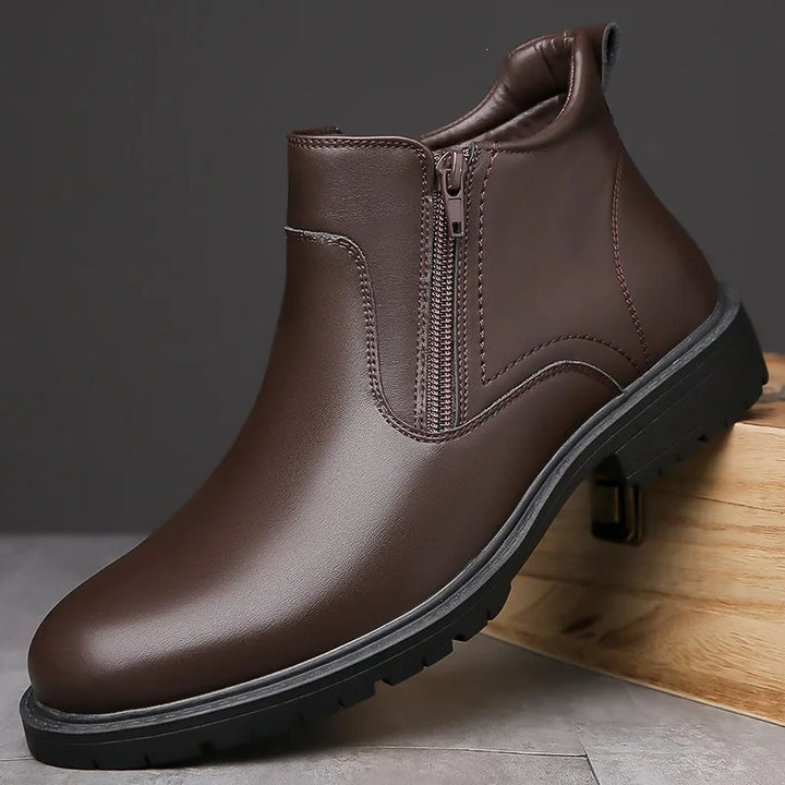 Callan | Men's Luxury Ankle Boots  - Color:Dark Brown;Size:38