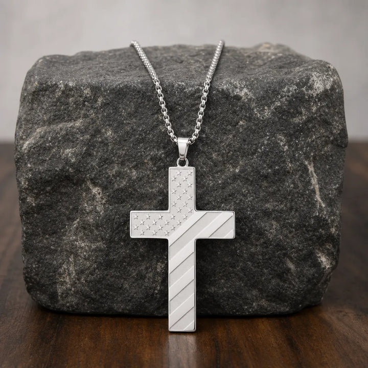 Calloway Patriot Cross Necklace - Color:Silver