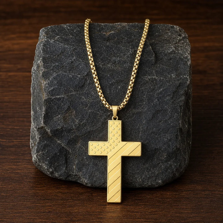 Calloway Patriot Cross Necklace - Color:Yellow