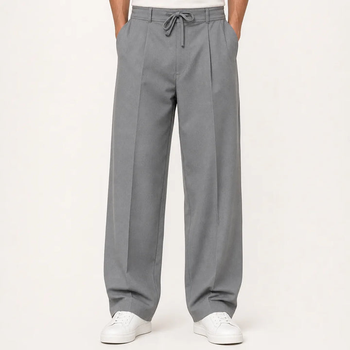 Callum | Baggy Pajama Wide Leg Pants - Color:Gray;Size:XS