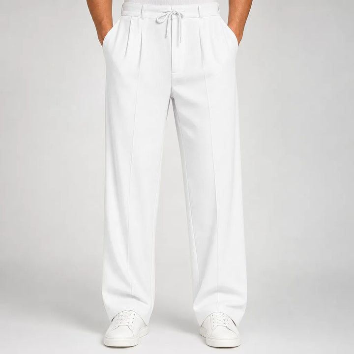 Callum | Baggy Pajama Wide Leg Pants - Color:White;Size:XS