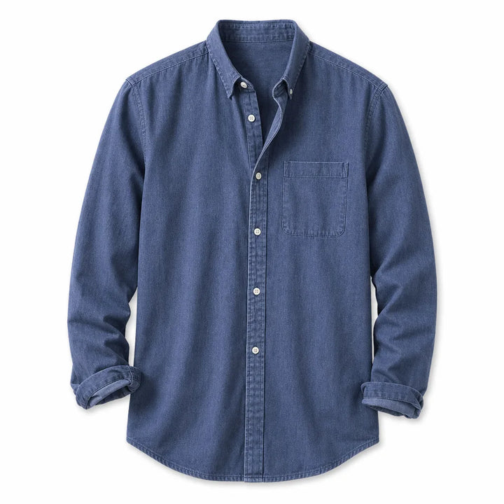 Callum Long Sleeve Casual Shirt  - Color:Blue;Size:XS