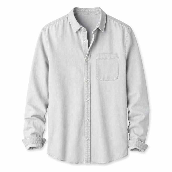 Callum Long Sleeve Casual Shirt  - Color:White;Size:XS