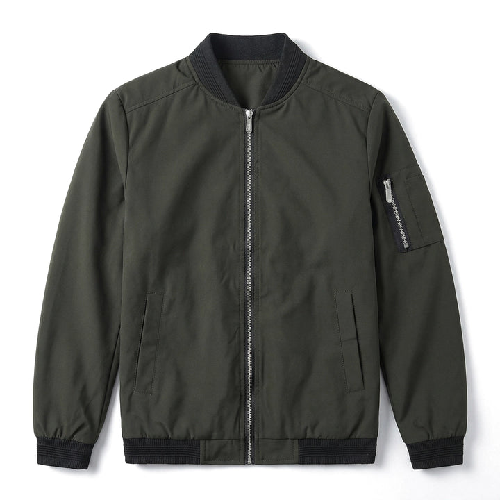 Calvin Bomber Jacket - Color:Army Green;Size:XS