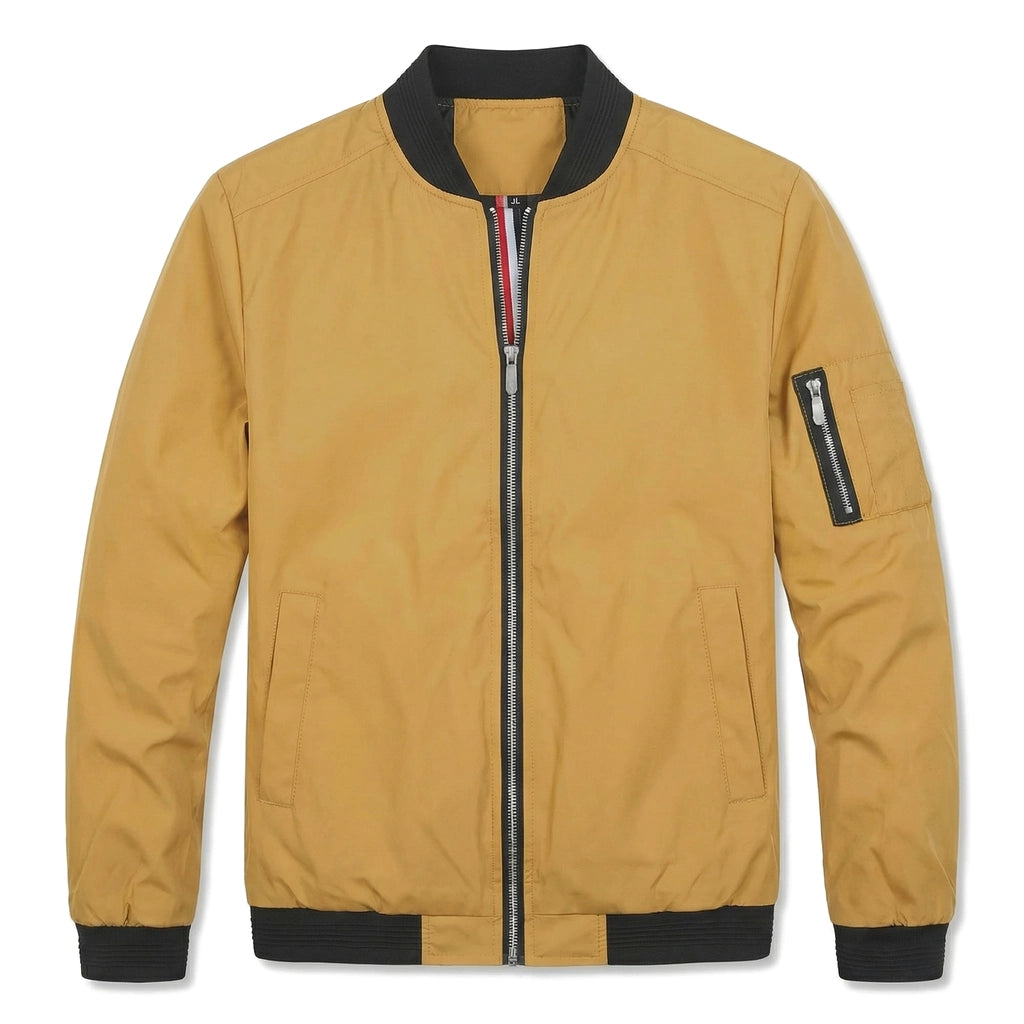 Calvin Bomber Jacket - Color:Yellow;Size:XS