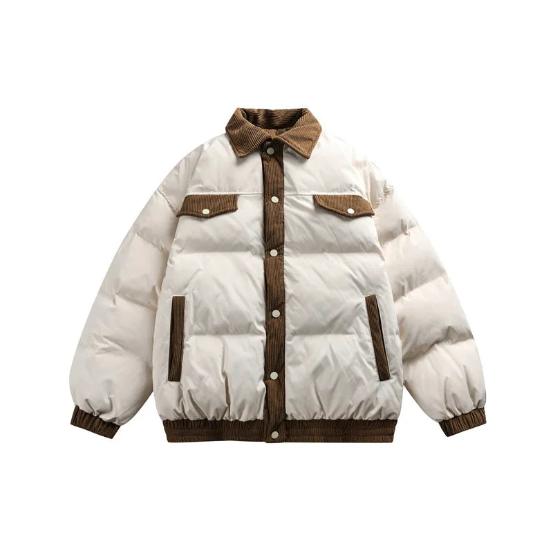 Calvin | Men's Corduroy Puffer Jacket - Color:Beige;Size:M