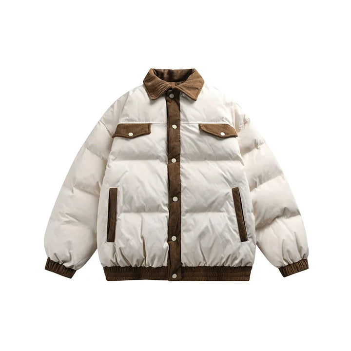 Calvin | Men's Corduroy Puffer Jacket - Color:Beige;Size:M