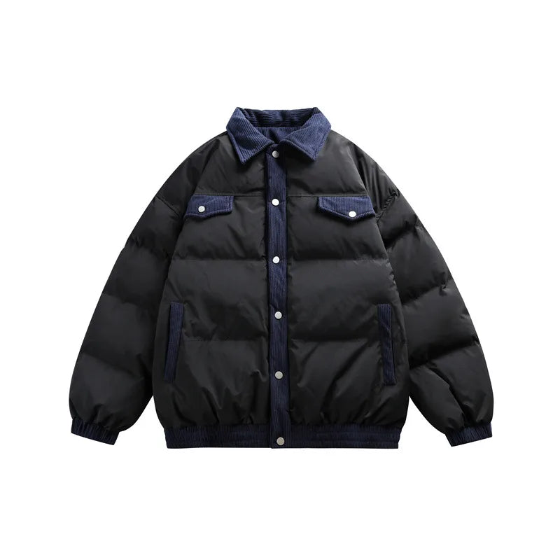 Calvin | Men's Corduroy Puffer Jacket - Color:Black;Size:M