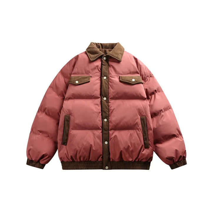 Calvin | Men's Corduroy Puffer Jacket - Color:Rose;Size:M