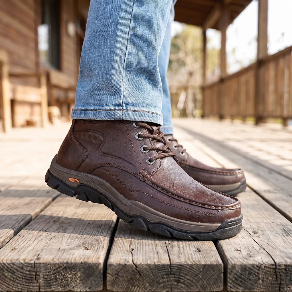 Men's Brown Porter Leather Walking Derbies