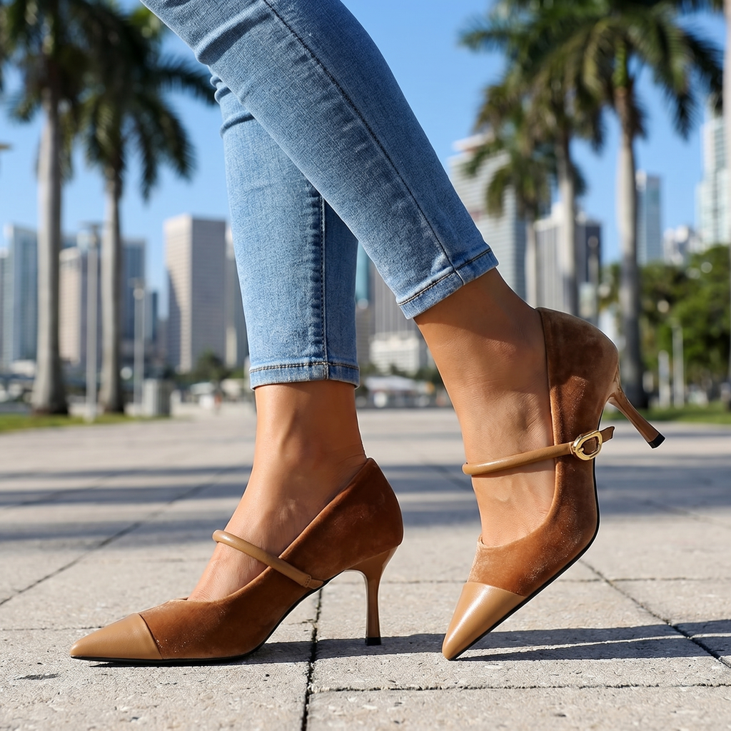 Camel 10cm Lucia Valli Pointed Pumps 1