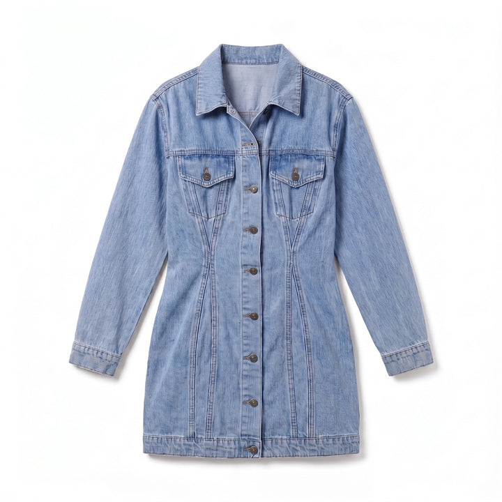 Camille Denim Shirt Dress - Color: Blue;Size:XS