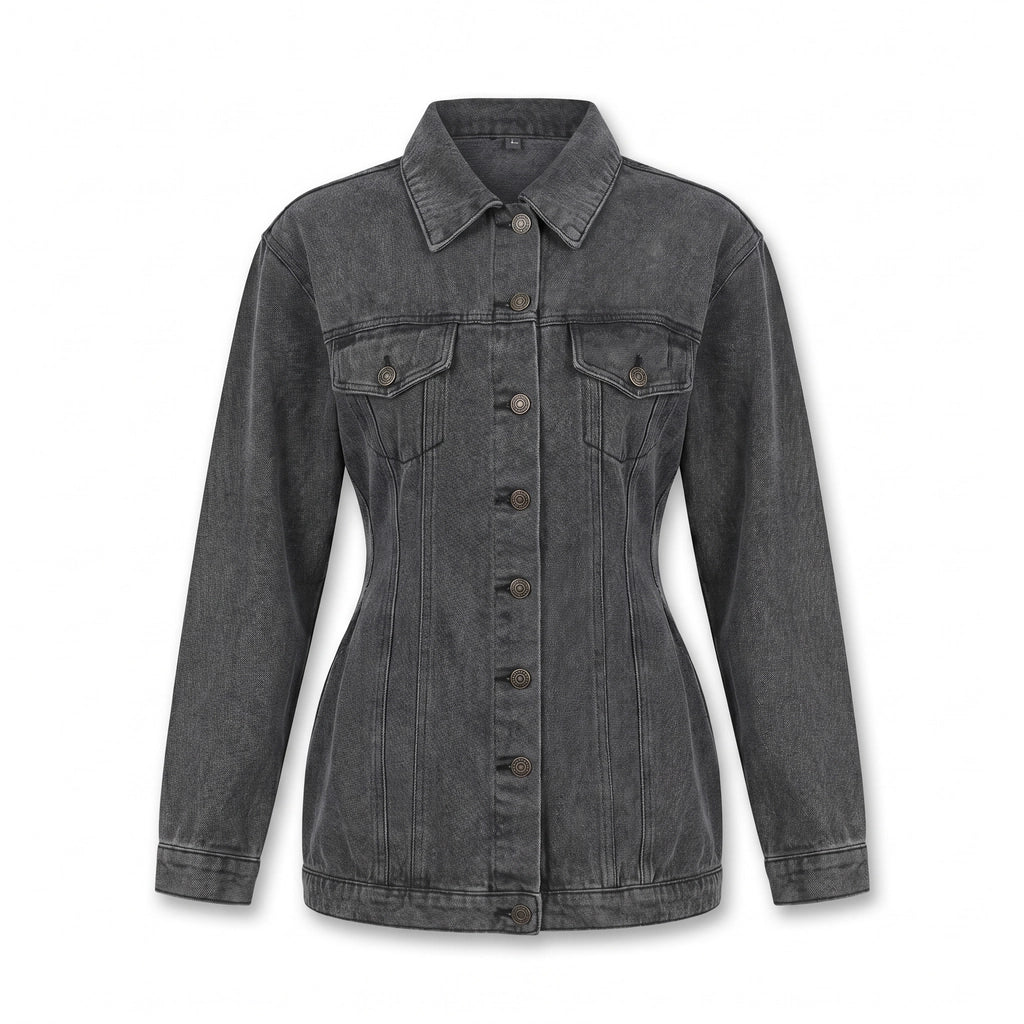 Camille Denim Shirt Dress - Color:Black;Size:XS