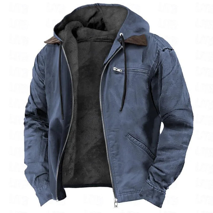 Cannon | Men's Fleece Lined Hoodie Jacket - Color:Blue;Size:XS